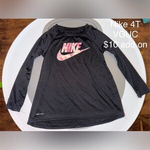 Nike Kids Long Sleeve Gray Dress with Pink Logo